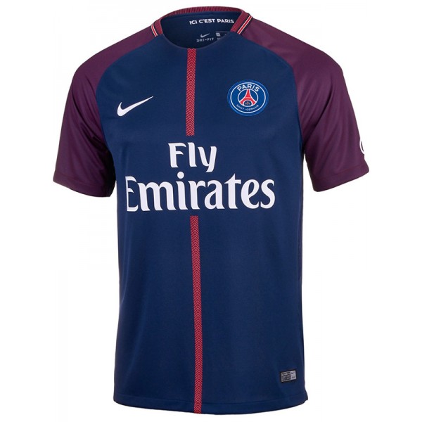 Paris saint germain home retro jersey soccer uniform men's first sportswear football kit top shirt 2017-2018
